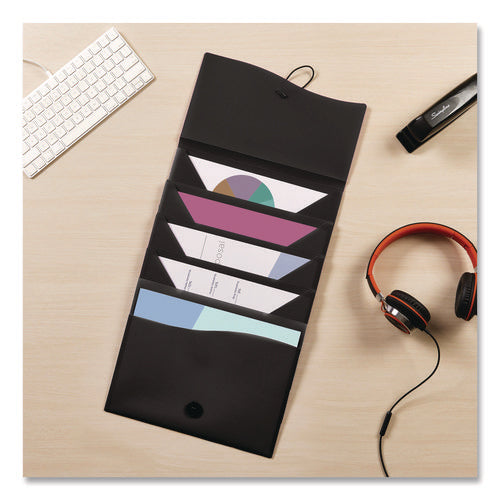 Image of Avery® Slide and View Expanding File, 5 Sections, Cord/Hook Closure, Letter Size, Black