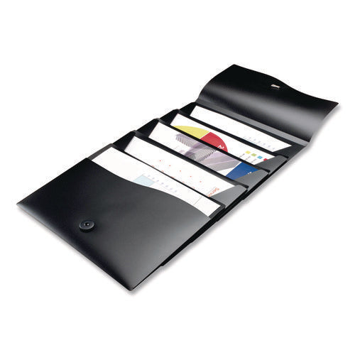 Image of Avery® Slide and View Expanding File, 5 Sections, Cord/Hook Closure, Letter Size, Black