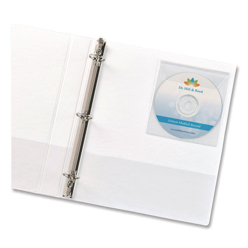 Image of Avery® Self-Adhesive Media Pockets, 1 Disc Capacity, Clear, 10/Pack