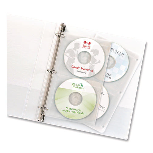 Image of Avery® Two-Sided CD Organizer Sheets for Three-Ring Binder, 4 Disc Capacity, Clear, 5/Pack