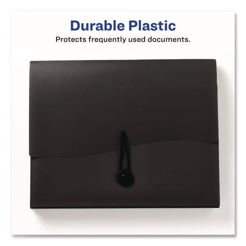 Image of Avery® Slide and View Expanding File, 5 Sections, Cord/Hook Closure, Letter Size, Black