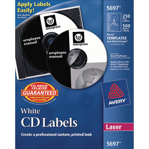 Image of Avery® Laser Cd Labels, Matte White, 250/pack