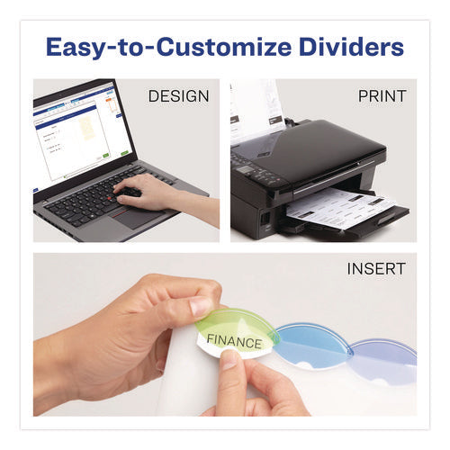 Image of Avery® Insertable Style Edge Tab Plastic 1-Pocket Dividers, 5-Tab, 11.25 x 9.25, Translucent, 1 Set