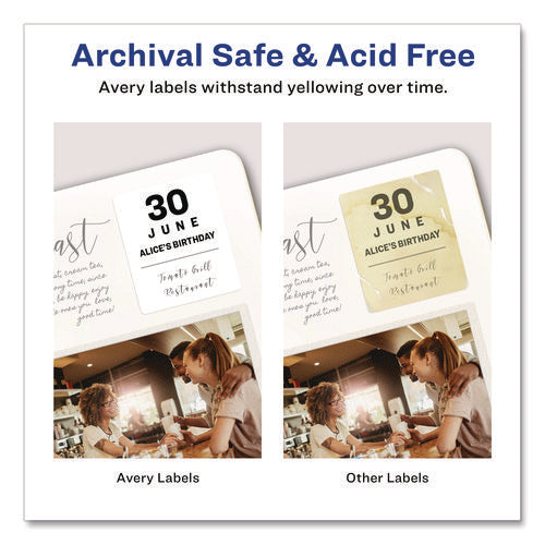 Image of Avery® Permanent Id Labels W/ Sure Feed Technology, Inkjet/laser Printers, 1.25 X 1.75, White, 32/sheet, 15 Sheets/pack