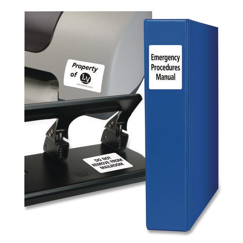Image of Avery® Permanent Id Labels W/ Sure Feed Technology, Inkjet/laser Printers, 1.25 X 1.75, White, 32/sheet, 15 Sheets/pack