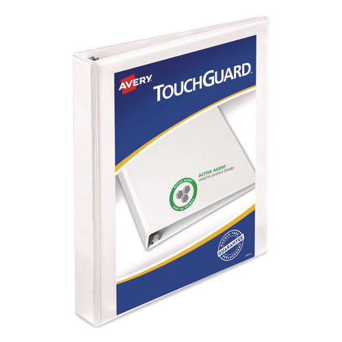 Image of Avery® Touchguard Protection Heavy-Duty View Binders With Slant Rings, 3 Rings, 1" Capacity, 11 X 8.5, White