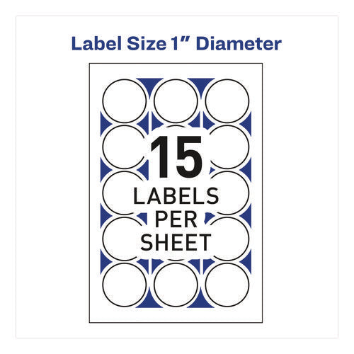 Image of Avery® Printable Mailing Seals, 1" dia, White, 15/Sheet, 40 Sheets/Pack, (5247)