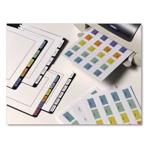 Image of Avery® Printable Plastic Tabs with Repositionable Adhesive, 1/5-Cut, White, 1.25" Wide, 96/Pack