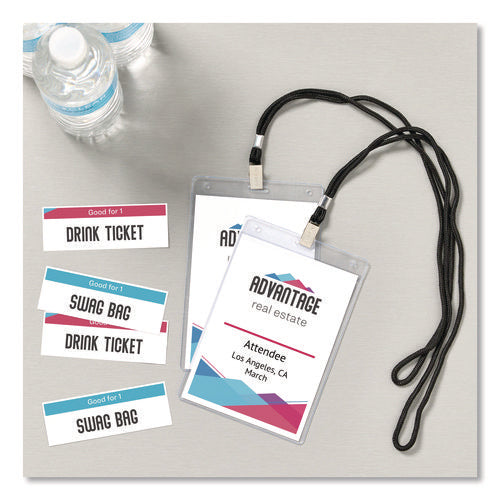 Image of Avery® Lanyard-Style Badge Holder W/laser/inkjet Inserts, Top Load, 4.25 X 6, We, 25/pk