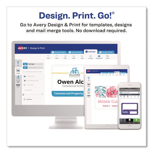 Image of Avery® Lanyard-Style Badge Holder W/laser/inkjet Inserts, Top Load, 4.25 X 6, We, 25/pk