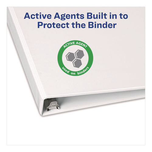 Image of Avery® Touchguard Protection Heavy-Duty View Binders With Slant Rings, 3 Rings, 1" Capacity, 11 X 8.5, White