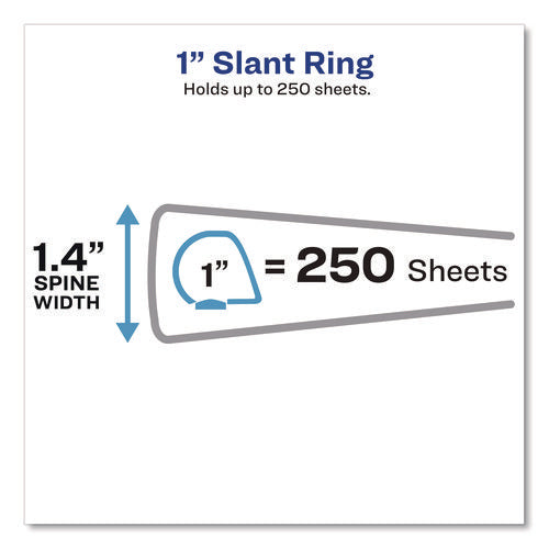 Image of Avery® Touchguard Protection Heavy-Duty View Binders With Slant Rings, 3 Rings, 1" Capacity, 11 X 8.5, White