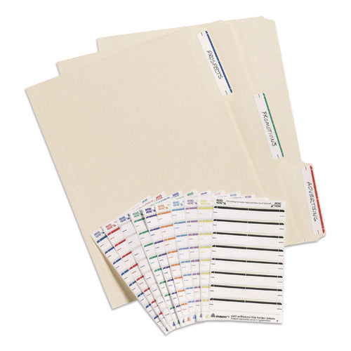 Image of Avery® Printable 4" X 6" - Permanent File Folder Labels, 0.69 X 3.44, White, 7/sheet, 36 Sheets/pack, (5215)