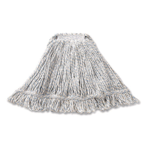 Image of Rubbermaid® Commercial Super Stitch Finish Mop Heads, Cotton/Synthetic, Blue/White