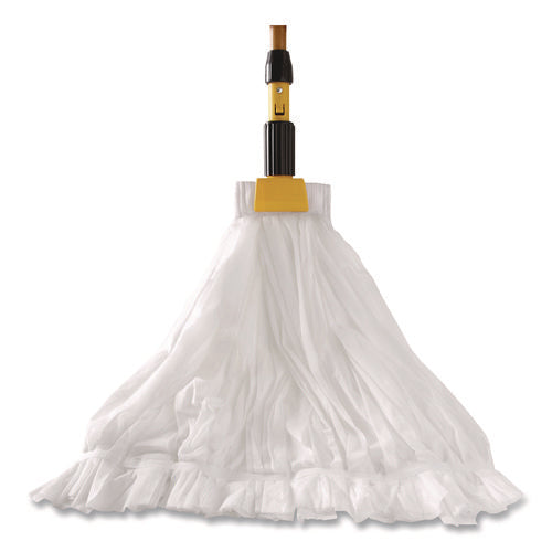 Image of Rubbermaid® Commercial Disposable Mop, Nonwoven Fiber, #24, 5" Headband, White