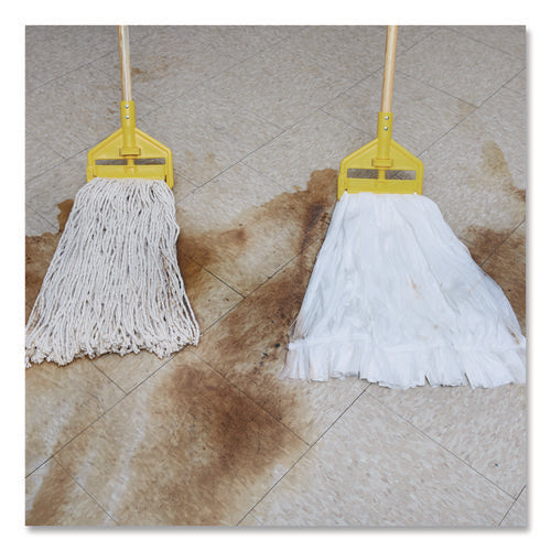 Image of Rubbermaid® Commercial Disposable Mop, Nonwoven Fiber, #24, 5" Headband, White