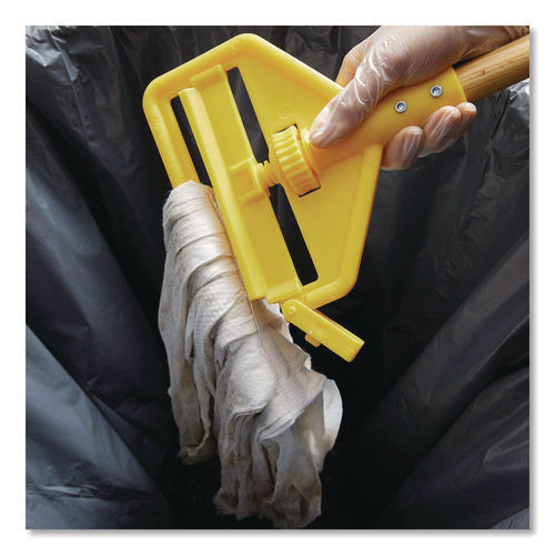 Image of Rubbermaid® Commercial Invader Wood Side-Gate Wet-Mop Handle, 54", Natural/yellow