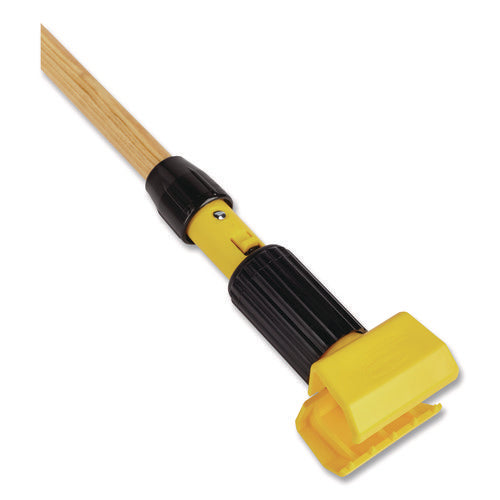 Image of Rubbermaid® Commercial Gripper Vinyl-Covered Aluminum Mop Handle, 1.13" dia x 60", Gray/Yellow