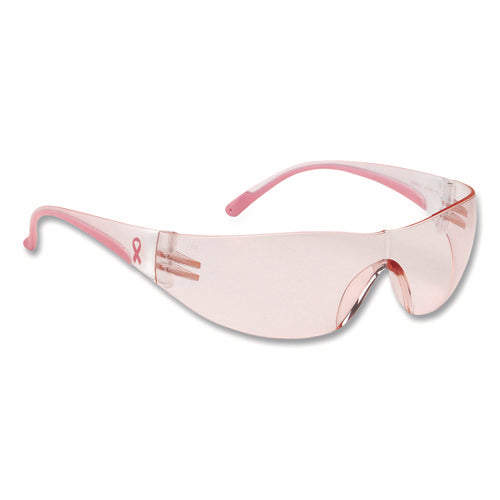 Image of Bouton® Eva Optical Safety Glasses, Scratch-Resistant, Pink Lens, Pink/Clear Frame