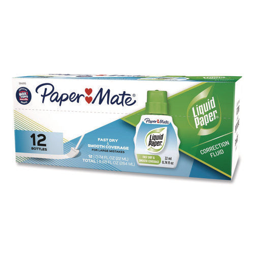 Image of Paper Mate® Liquid Paper® Fast Dry Correction Fluid, 22 ml Bottle, White, Dozen