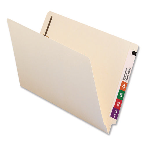 Image of Smead End Tab Fastener Folders with Reinforced Straight Tabs, 11-pt Manila, 2 Fasteners, Legal Size, Manila Exterior, 50/Box