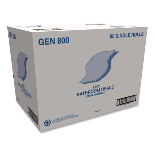 Image of GEN Bath Tissue, Septic Safe, 2-Ply, White, 420 Sheets/roll, 96 Rolls/carton
