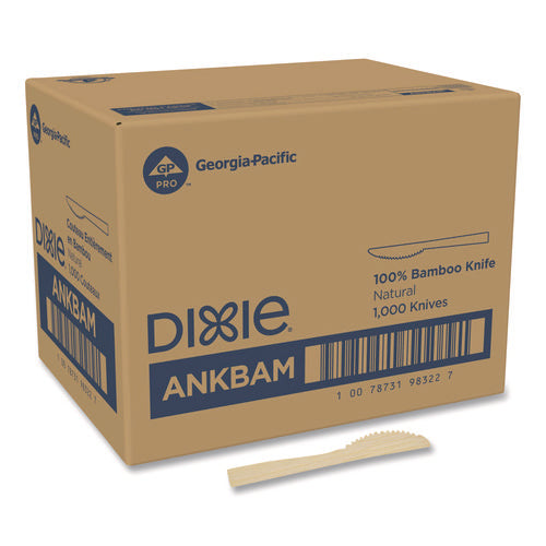 Image of Dixie® Bamboo Cutlery, Mediumweight Knife, Paper, Light Golden, 100/Pack, 10 Packs/Carton