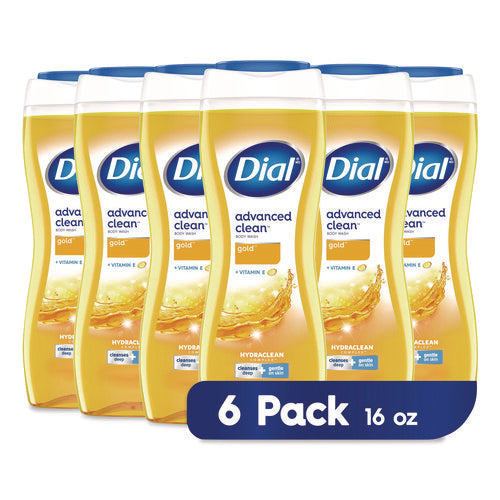 Image of Dial® Body Wash Advanced Clean Gold, Original Gold, 16 oz, 6/Carton