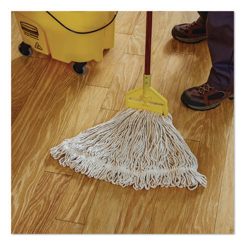 Image of Rubbermaid® Commercial Super Stitch Cotton Looped End Wet Mop, Large, 1" White Headband