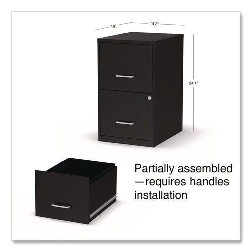 Image of Alera® Soho Vertical File Cabinet, 2 Drawers: File/file, Letter, Black, 14" X 18" X 24.1"