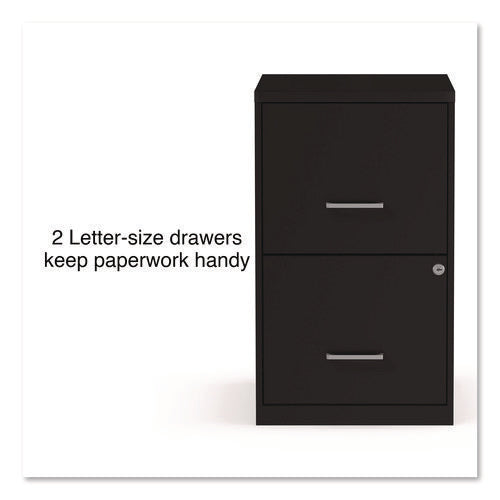 Image of Alera® Soho Vertical File Cabinet, 2 Drawers: File/file, Letter, Black, 14" X 18" X 24.1"