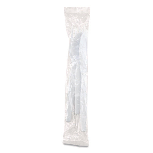 Image of Dixie® Heavyweight Polystyrene Cutlery, Fork/Knife/Teaspoon, Plastic, White, 250/Carton