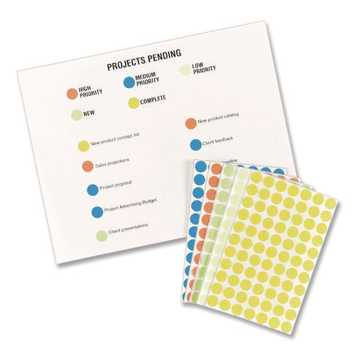 Image of Avery® Handwrite Only Self-Adhesive Removable Round Color-Coding Labels, 0.5" dia, Light Blue, 60/Sheet, 14 Sheets/Pack, (5050)