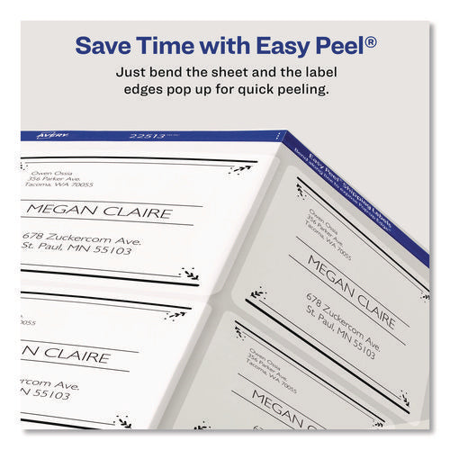 Image of Avery® Matte Clear Easy Peel Mailing Labels W/ Sure Feed Technology, Laser Printers, 3.33 X 4, Clear, 6/sheet, 10 Sheets/pack