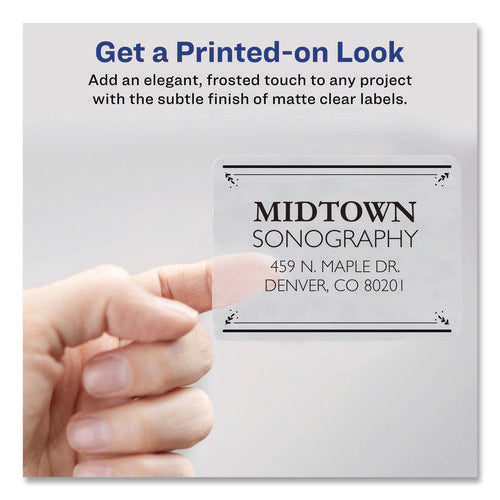 Image of Avery® Matte Clear Shipping Labels, Inkjet Printers, 8.5 X 11, Clear, 10/pack