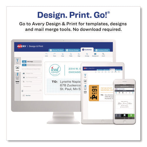 Image of Avery® 4 X 6 Shipping Labels With Trueblock Technology, Inkjet/laser Printers, 4 X 6, White, 20/pack