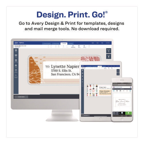 Image of Avery® White Shipping Labels-Bulk Packs, Inkjet/laser Printers, 8.5 X 11, White, 250/box