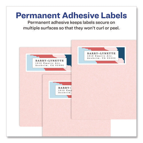 Image of Avery® White Shipping Labels-Bulk Packs, Inkjet/laser Printers, 3.5 X 5, White, 4/sheet, 250 Sheets/box