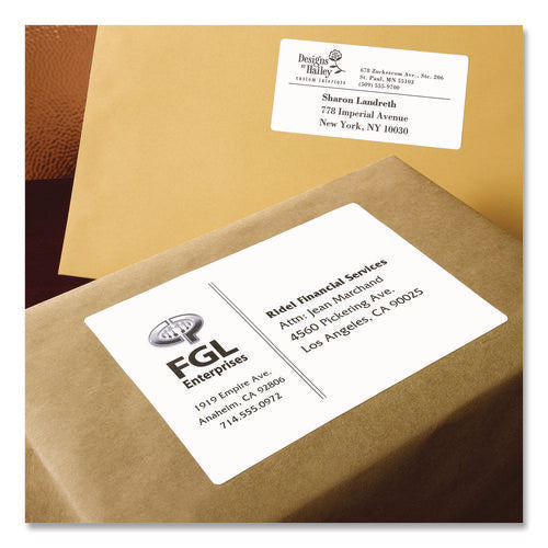 Image of Avery® White Shipping Labels-Bulk Packs, Inkjet/laser Printers, 3.5 X 5, White, 4/sheet, 250 Sheets/box