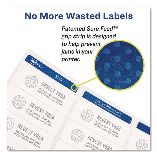 Image of Avery® Vibrant Laser Color-Print Labels w/ Sure Feed, 0.75 x 2.25, White, 750/PK