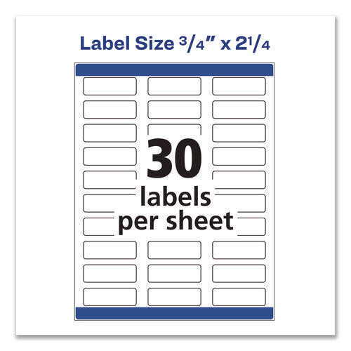 Image of Avery® Vibrant Laser Color-Print Labels w/ Sure Feed, 0.75 x 2.25, White, 750/PK