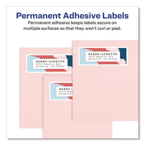 Image of Avery® Vibrant Laser Color-Print Labels w/ Sure Feed, 0.75 x 2.25, White, 750/PK