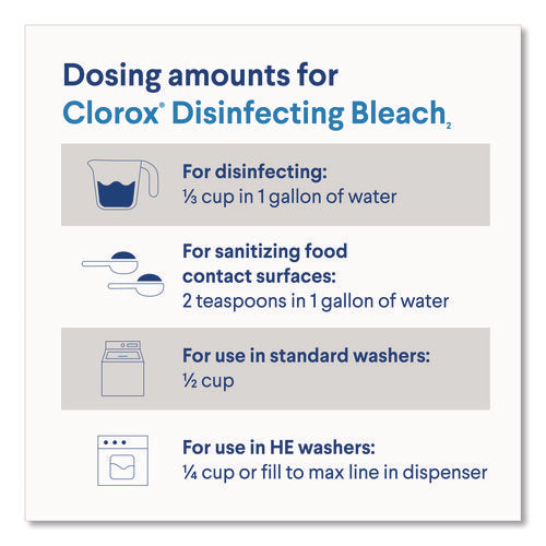 Image of Clorox® Concentrated Regular Disinfecting Bleach, 43 oz Bottle, 6/Carton
