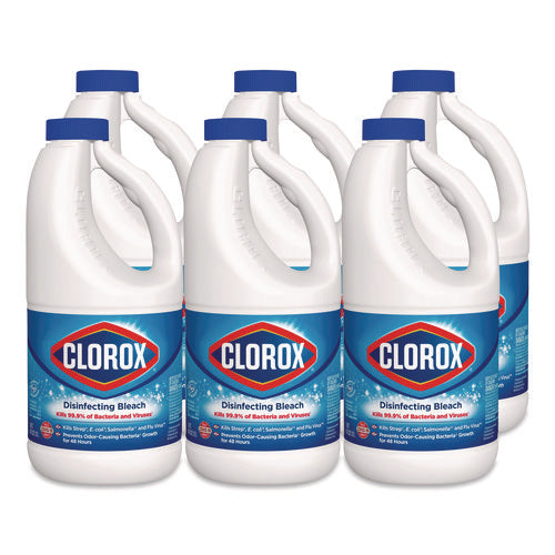 Image of Clorox® Concentrated Regular Disinfecting Bleach, 43 oz Bottle, 6/Carton