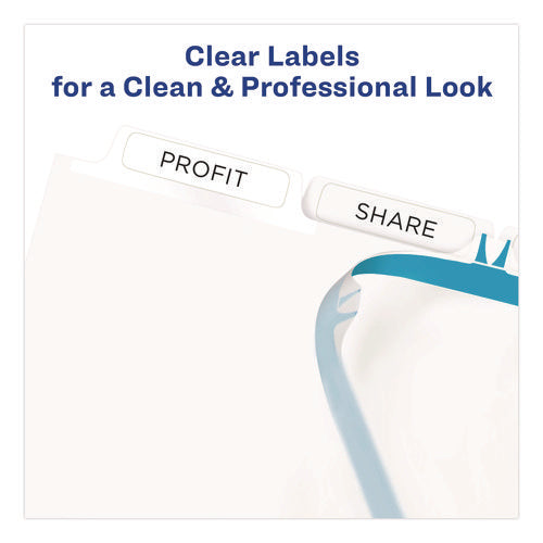 Image of Avery® Print And Apply Index Maker Clear Label Dividers With Printable Label Strip And White Tabs, 5-Tab, 11 X 8.5, White, 1 Set