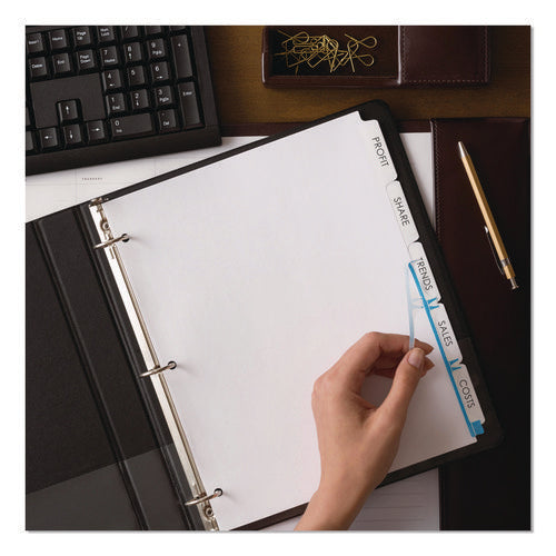 Image of Avery® Print And Apply Index Maker Clear Label Dividers With Printable Label Strip And White Tabs, 5-Tab, 11 X 8.5, White, 1 Set