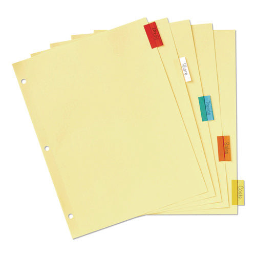 Image of Office Essentials Plastic Insertable Dividers, 5-Tab, 11 x 8.5, Assorted Tabs, 1 Set