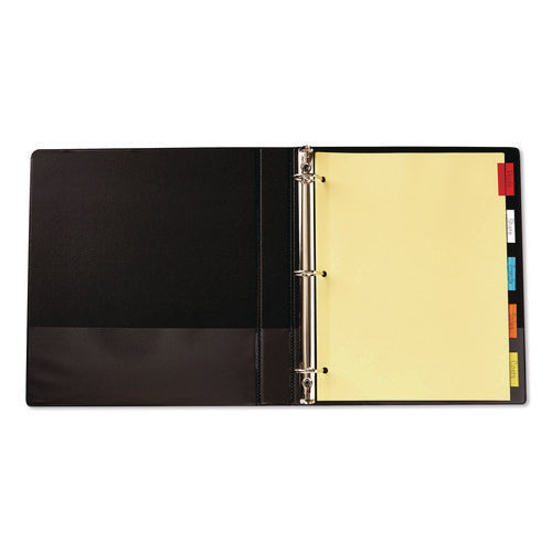 Image of Office Essentials Plastic Insertable Dividers, 5-Tab, 11 x 8.5, Assorted Tabs, 1 Set