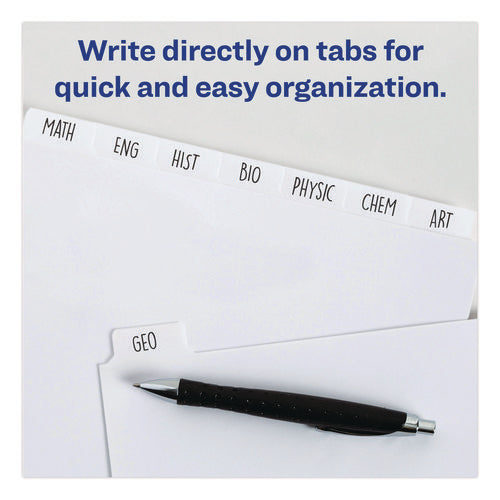 Image of Avery® Write and Erase Plain-Tab Paper Dividers, 5-Tab, 11 x 8.5, White, 36 Sets