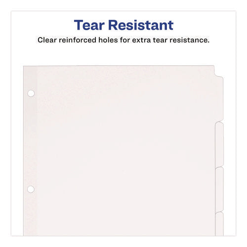 Image of Avery® Write and Erase Plain-Tab Paper Dividers, 5-Tab, 11 x 8.5, White, 36 Sets